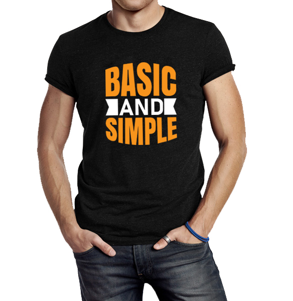 Basic and Simple Mens Regular Fit Printed Round Neck Cotton
